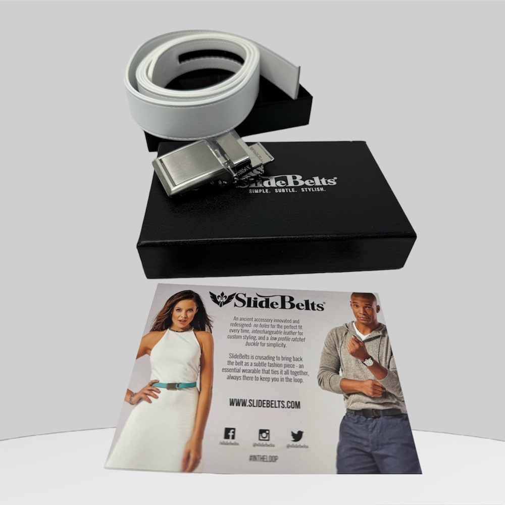 🛍️SALE🛍️ SlideBelts Classic White Belt (Simple,Subtle, Stylish) - Picture 3 of 11